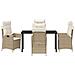 Set da Pranzo per Giardino 5 pcs Beige polyrattan - Foto miniatura 7