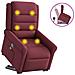 Poltrona Alzapersona Massaggio Reclinabile Rosso Vino Tessuto - Foto miniatura 1