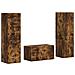 Set mobile TV 5 pcs Rovere fumé Legno multistrato - Foto miniatura 1