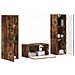 Set mobile TV 5 pcs Rovere fumé Legno multistrato - Foto miniatura 3