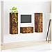 Set mobile TV 5 pcs Rovere fumé Legno multistrato - Foto miniatura 4