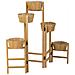 Supporto Con 5 Cesti In Legno Marrone 124x20x90,5h - Foto miniatura 6