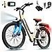 Bicicletta Elettrica 26 Pollici E-bike 250w Batteria Rimovibile 36v10ah Autononomia 30-60km Con Ripiani S600-beige - Foto miniatura 1