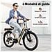 Bicicletta Elettrica 26 Pollici E-bike 250w Batteria Rimovibile 36v10ah Autononomia 30-60km Con Ripiani S600-beige - Foto miniatura 7