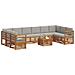 Set divani con cuscino 11 pcs Grigio Naturale e Chiaro - Foto miniatura 3