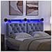 Testiera sospesa Con luce LED Blu jeans Tessuto - Foto miniatura 5