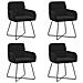 Sedie da pranzo 4 pcs Velluto (V) Nero 59 x 56,5 x 86 cm - Foto miniatura 1
