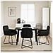 Sedie da pranzo 4 pcs Velluto (V) Nero 59 x 56,5 x 86 cm - Foto miniatura 2