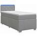 Letto con Box Spring, Materasso e LED Grigio Chiaro 90 x 200 cm - Foto miniatura 1