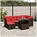 Set Divani da Giardino 7 pz con Cuscini Marrone in Polyrattan - Foto miniatura 2
