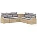 Set di divani 7 pz Beige e Grigio Chiaro - Foto miniatura 1