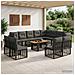 Set Divano da Giardino 13 pz Nero e Grigio scuro polyrattan - Foto miniatura 9