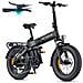 Engine Pro 3.0 Boost Bici Elettrica Pieghevole Fat Bike 20 pollici, Sospensione Completa, Sensore di Coppia, Ricarica Rapida 2h, OTA, IPX5, Nero - Foto miniatura 1