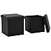 Sgabello Pieghevole In Similpelle 2 Pz 38x38x38 Cm Nero - Foto miniatura 1