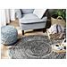 Tappeto Tondo In Iuta E Cotone Blu / beige Ø 120 Cm Maslak - Foto miniatura 3