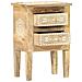Comodino Dipinto A Mano 40x30x60 Cm In Legno Massello Di Mango - Foto miniatura 4