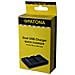Caricabatterie Dual con Micro-USB per Panasonic DMC-GF6 Interno Colore Nero / Giallo - Foto miniatura 1