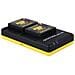Caricabatterie Dual con Micro-USB per Panasonic DMC-GF6 Interno Colore Nero / Giallo - Foto miniatura 3