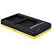 Caricabatterie Dual con Micro-USB per Panasonic DMC-GF6 Interno Colore Nero / Giallo - Foto miniatura 4