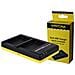 Caricabatterie Dual con Micro-USB per Panasonic DMC-GF6 Interno Colore Nero / Giallo - Foto miniatura 2