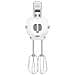 Sbattitore Elettrico HMF01WHEU con Potenza 250W Colore Bianco - Foto miniatura 6