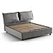Letto Matrimoniale Silvia, Letto Contenitore Con Rivestimento In Tessuto, 100% Made In Italy, Apertura Frontale, Con Materasso Cm 140x190 Incluso, Grigio - Foto miniatura 4