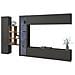 Parete Attrezzata Dino, Set Salotto Porta Tv A 4 Ante, Mobile Soggiorno Multiuso Con Vetrina E Luce Led, 100% Made In Italy, Cm 280x30h180, Antracite E Acero - Foto miniatura 2