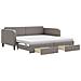 Divano Letto Estraibile Con Cassetti Tortora 100x200 Cm Tessuto - Foto miniatura 1