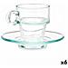 Tazza Con Piatto Trasparente Vetro 90 Ml (6 Unità) - Foto miniatura 1