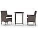 Set Bistrot Giardino 3 Pz Polyrattan E Vetro Temperato Marrone - Foto miniatura 2