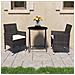 Set Bistrot Giardino 3 Pz Polyrattan E Vetro Temperato Marrone - Foto miniatura 1