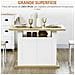 Isola Per Cucina 4-6 Persone Con Armadietti E Ripiani Aperti, In Truciolato, 110x70x75.5 Cm, Bianco E Color Legno - Foto miniatura 2