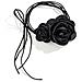 Collana Con Girocollo Rosa, Collana Con Colletto Rosa In Velluto Da Donna Black - Foto miniatura 1