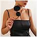 Collana Con Girocollo Rosa, Collana Con Colletto Rosa In Velluto Da Donna Black - Foto miniatura 3