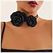 Collana Con Girocollo Rosa, Collana Con Colletto Rosa In Velluto Da Donna Black - Foto miniatura 4
