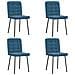 Sedie Da Pranzo 4 Pz Blu In Velluto - Foto miniatura 1