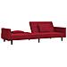 Divano Letto a 2 Posti con 2 Cuscini Rosso Vino in Velluto - Foto miniatura 5