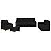 Set di Divani 4 pz con Cuscini Nero in Tessuto - Foto miniatura 1