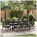 Set da Pranzo da Giardino in 9 Pezzi Polyrattan Nero - Foto miniatura 2
