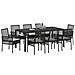 Set da Pranzo da Giardino in 9 Pezzi Polyrattan Nero - Foto miniatura 3