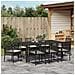 Set da Pranzo da Giardino in 9 Pezzi Polyrattan Nero - Foto miniatura 4