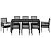 Set da Pranzo da Giardino in 9 Pezzi Polyrattan Nero - Foto miniatura 7