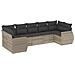 Set Divani da Giardino 7pz con Cuscini Grigio Chiaro Polyrattan - Foto miniatura 1