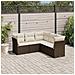 Set Divano da Giardino 5 pz con Cuscini Marrone in Polyrattan - Foto miniatura 2
