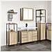 Set di Mobili per Bagno 3 Pezzi Rovere Sonoma Legno Ingegnerizzato - Foto miniatura 4