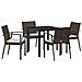 Set da Pranzo per Giardino 5 pcs Marrone Poly Rattan - Foto miniatura 1