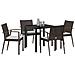 Set da Pranzo per Giardino 5 pcs Marrone Poly Rattan - Foto miniatura 3