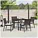 Set da Pranzo per Giardino 5 pcs Marrone Poly Rattan - Foto miniatura 4