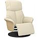 Poltrona Reclinabile con Poggiapiedi Crema in Similpelle - Foto miniatura 1