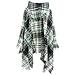 Mantella Con Cappuccio A Quadri Bianchi E Neri: Dichiarazione Di Moda Versatile E Calda White+black - Foto miniatura 3